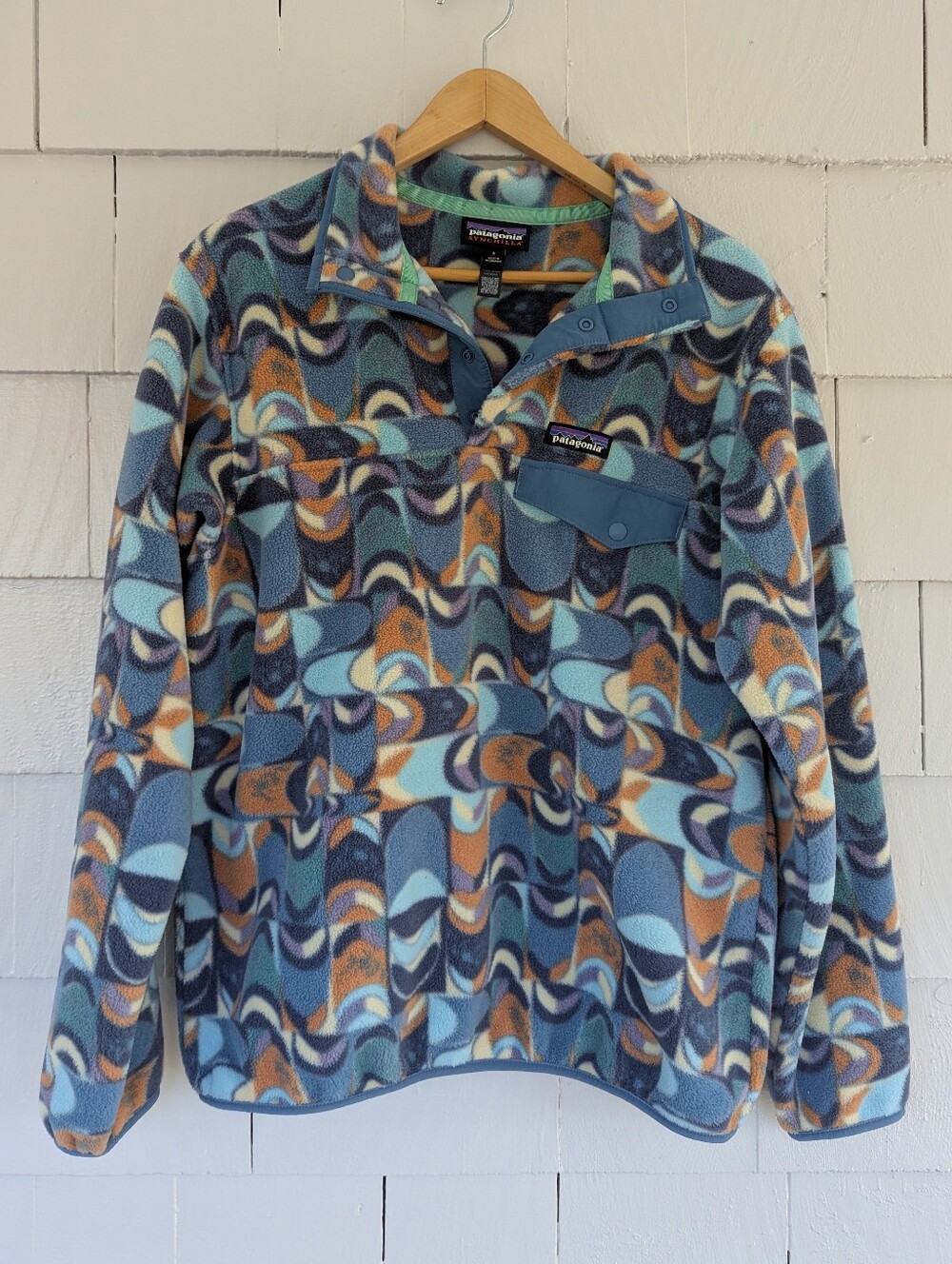 Patagonia Synchilla Fleece Pullover Sweatshirt Abstract Swirl Pattern Size Small
